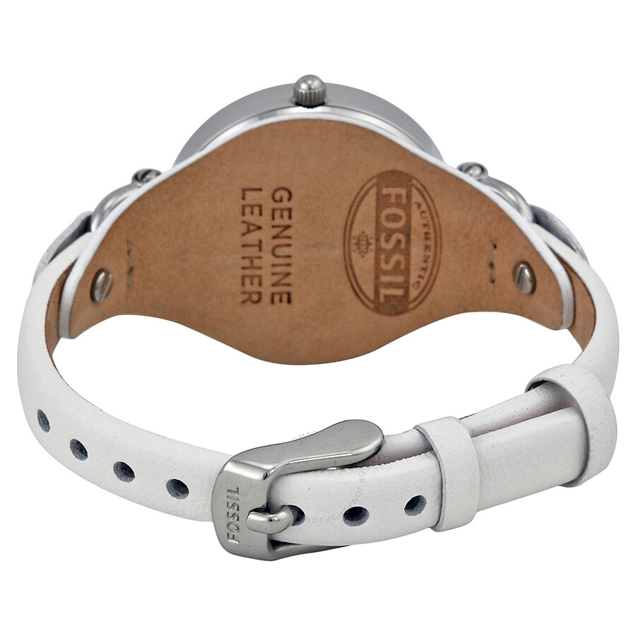 Fossil Georgia White Dial Leather Las Watch Es2829 Fossil Georgia White Dial Leather Las Watch Es2829