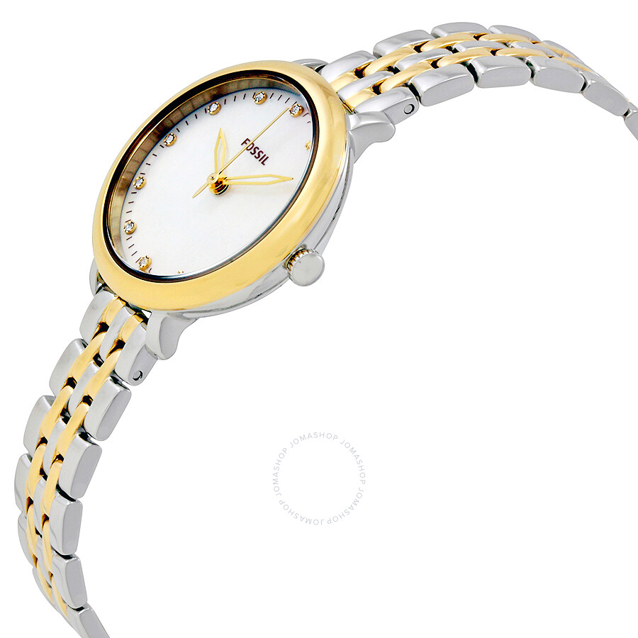 Fossil Jacqueline Mini Mother Of Pearl Dial Ladies Two Tone Watch