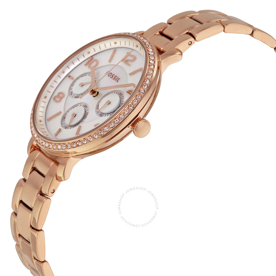 Fossil Jacqueline MultiFunction Mother of Pearl Dial Rose Goldtone