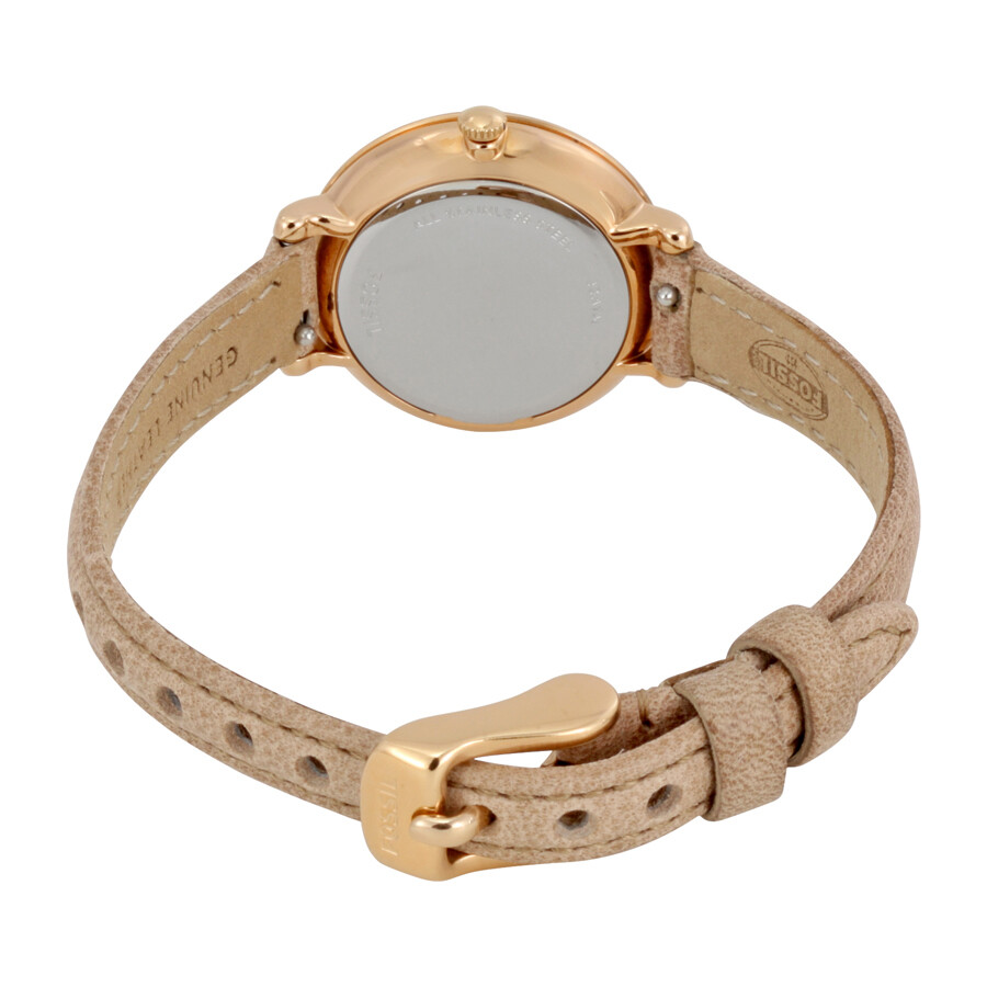 Fossil Jacqueline Silver Dial Sand Leather Ladies Watch ES3802