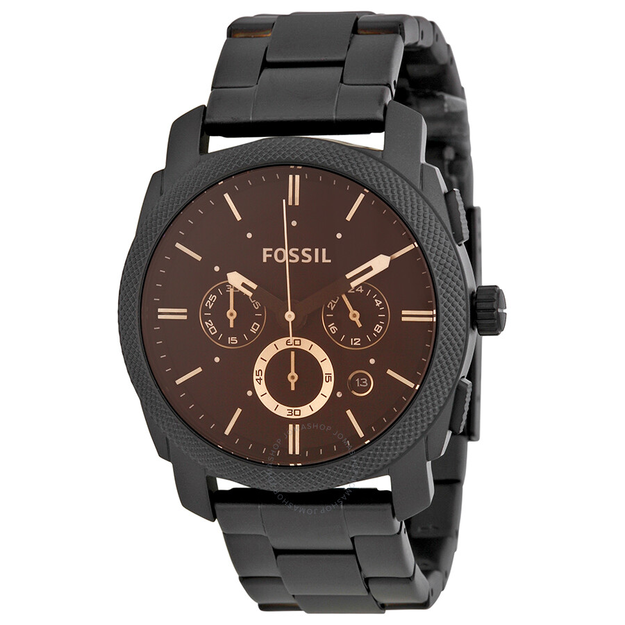 Dark grey sales fossil watch