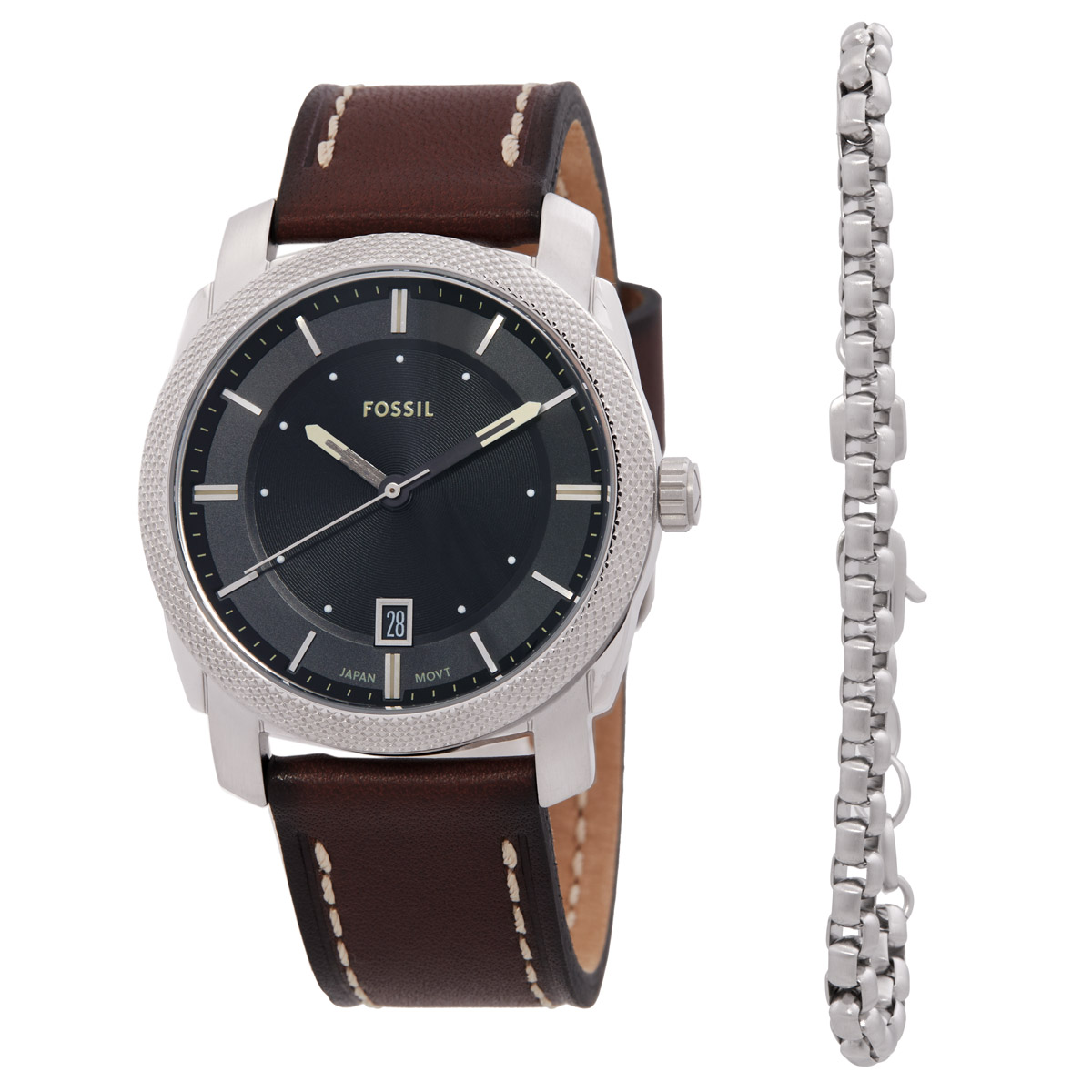 Fossil Machine Quartz Black Dial Ladies Watch FS6081SET