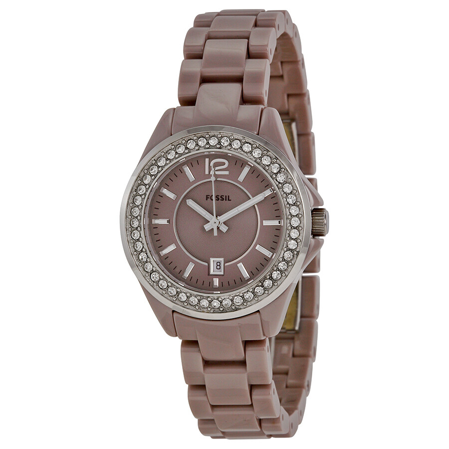 Fossil Riley Antique Pearl Ceramic Ladies Watch CE1061 Riley Fossil