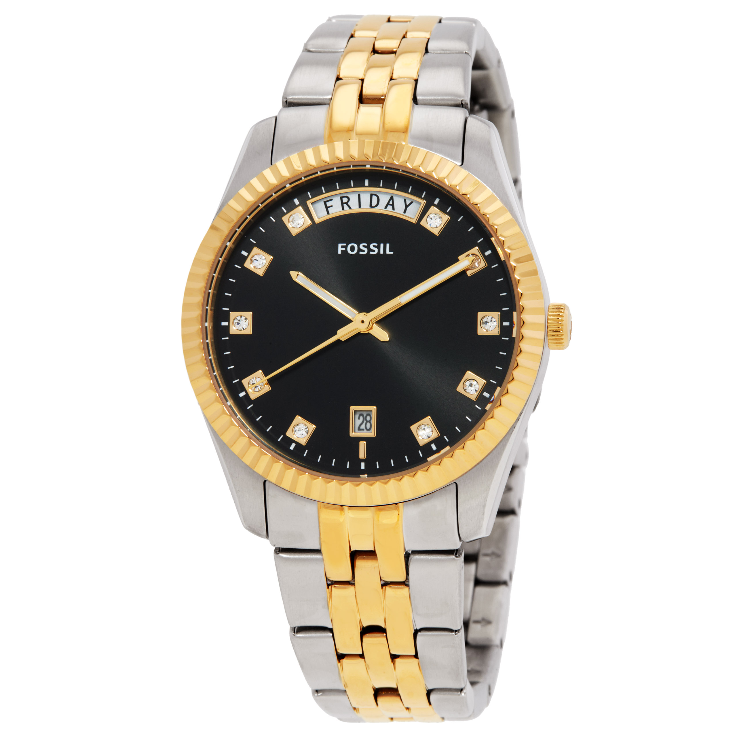 Fossil Scarlette Day-Date Quartz Black Dial Ladies Watch ES5458
