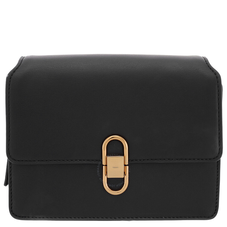 Fossil Small Avondale Leather Crossbody Bag In Black