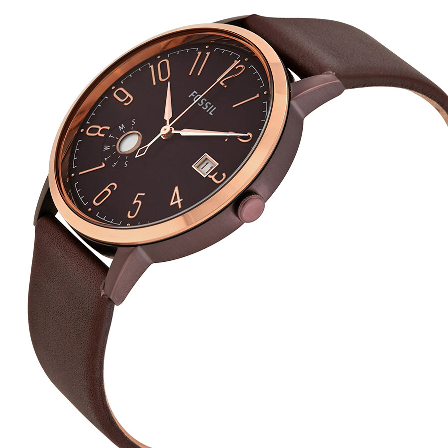 Fossil Vintage Burgundy Dial Burgandy Leather Men's Watch ES4108