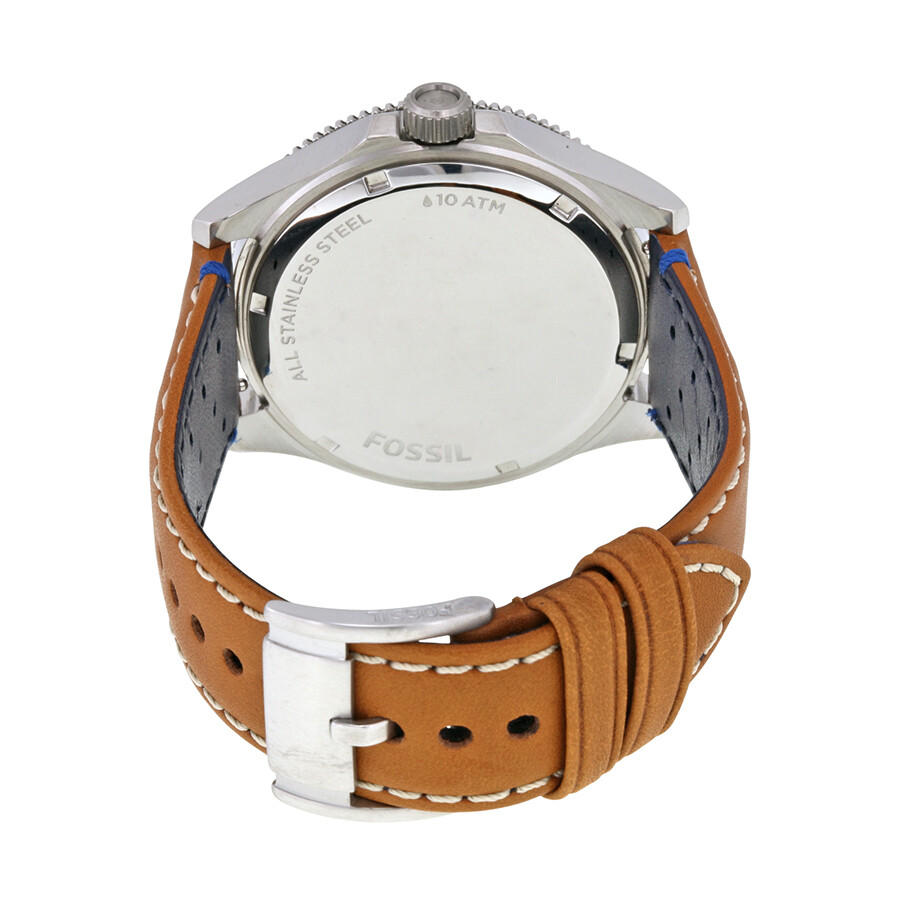 white dial brown leather strap watch