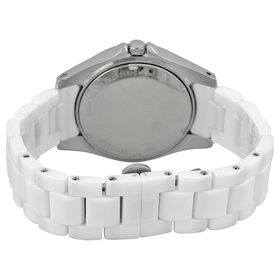 Fossil White Ceramic White Dial Ladies Watch CE1002 Riley Fossil