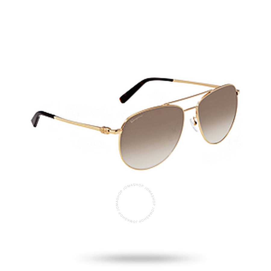 Ferragamo Grey Gradient Pilot Sunglasses Sf157s 717 60 In Gold / Grey