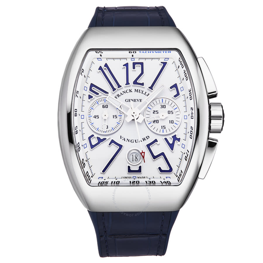 Franck Muller Vanguard Mens Chronograph Automatic Watch 45ccwhtblu In Blue / White