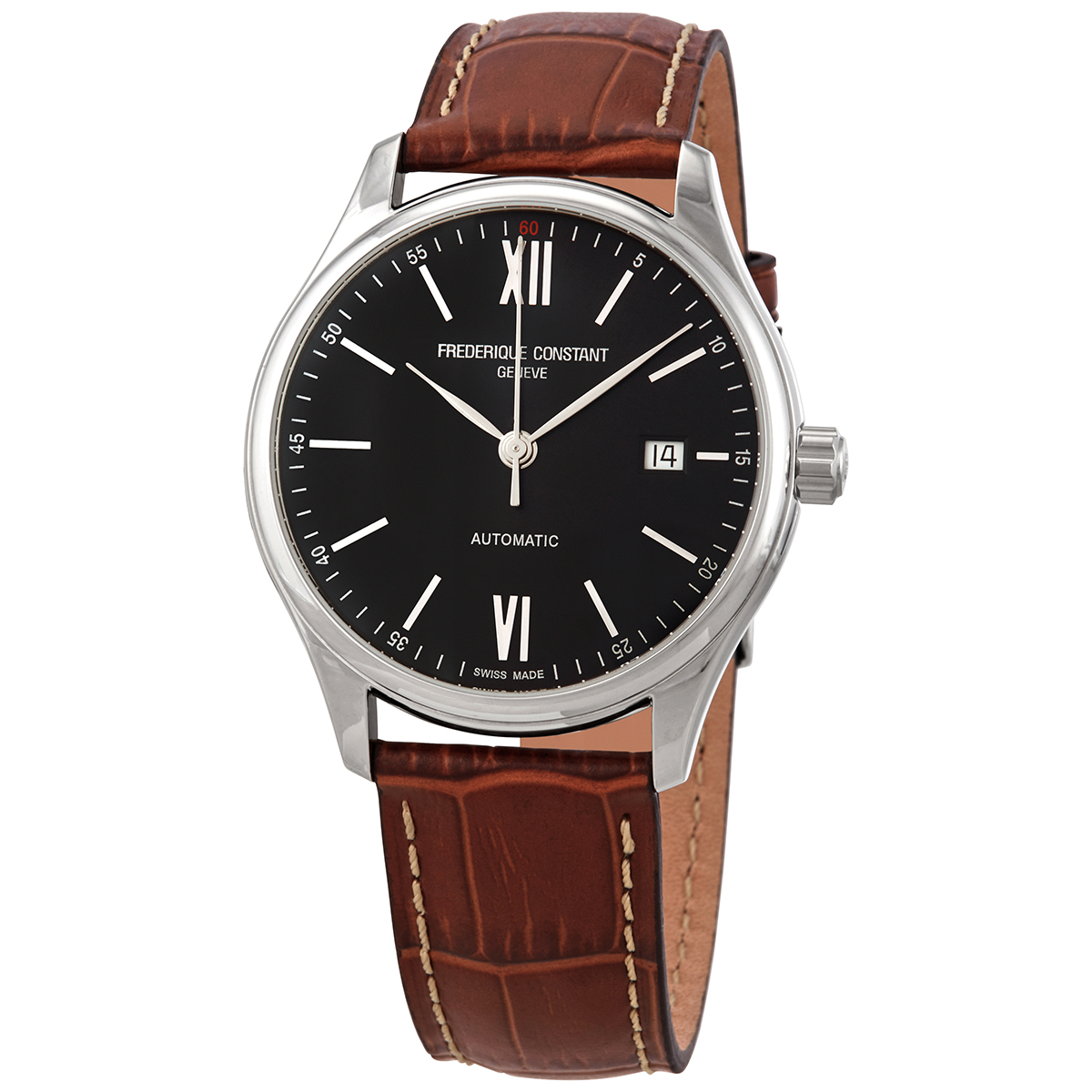 Frederique Constant Automatic Black Dial Black Leather Men's Watch FC-303BN5B6
