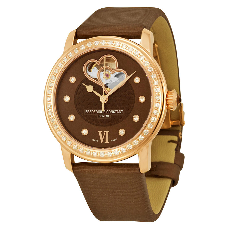 Frederique Constant Automatic Double Heart Beat Diamond Ladies Watch