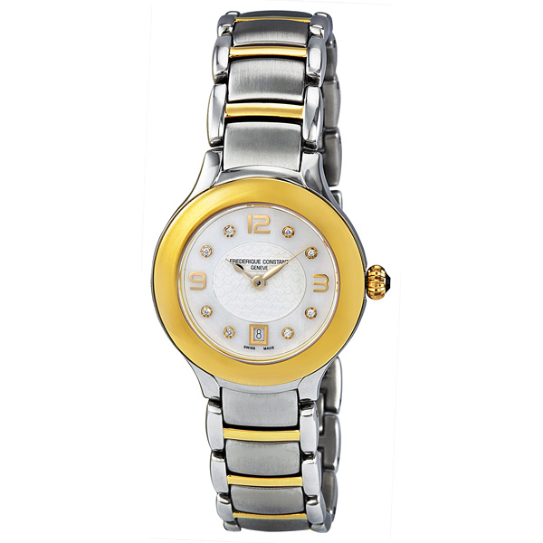 Frederique Constant Carree Mother of Pearl Diamond Two-tone Ladies Watch 220WAD2ER3B