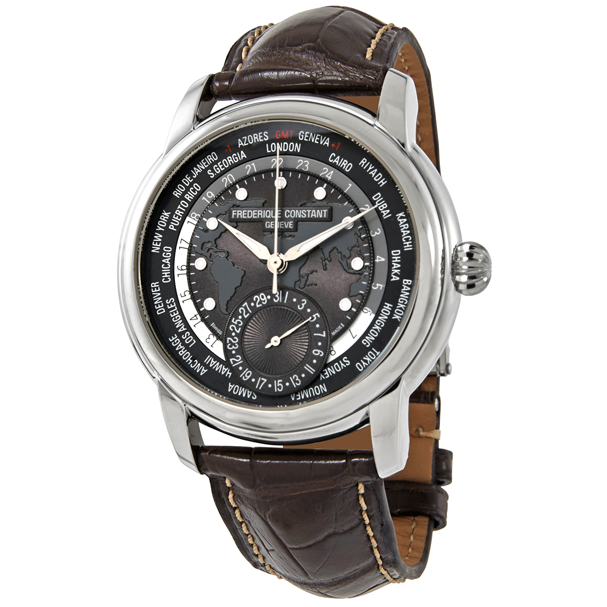 Frederique Constant Classic Wolrdtimer Automatic Grey Dial Men's Watch FC-718DGWM4H6