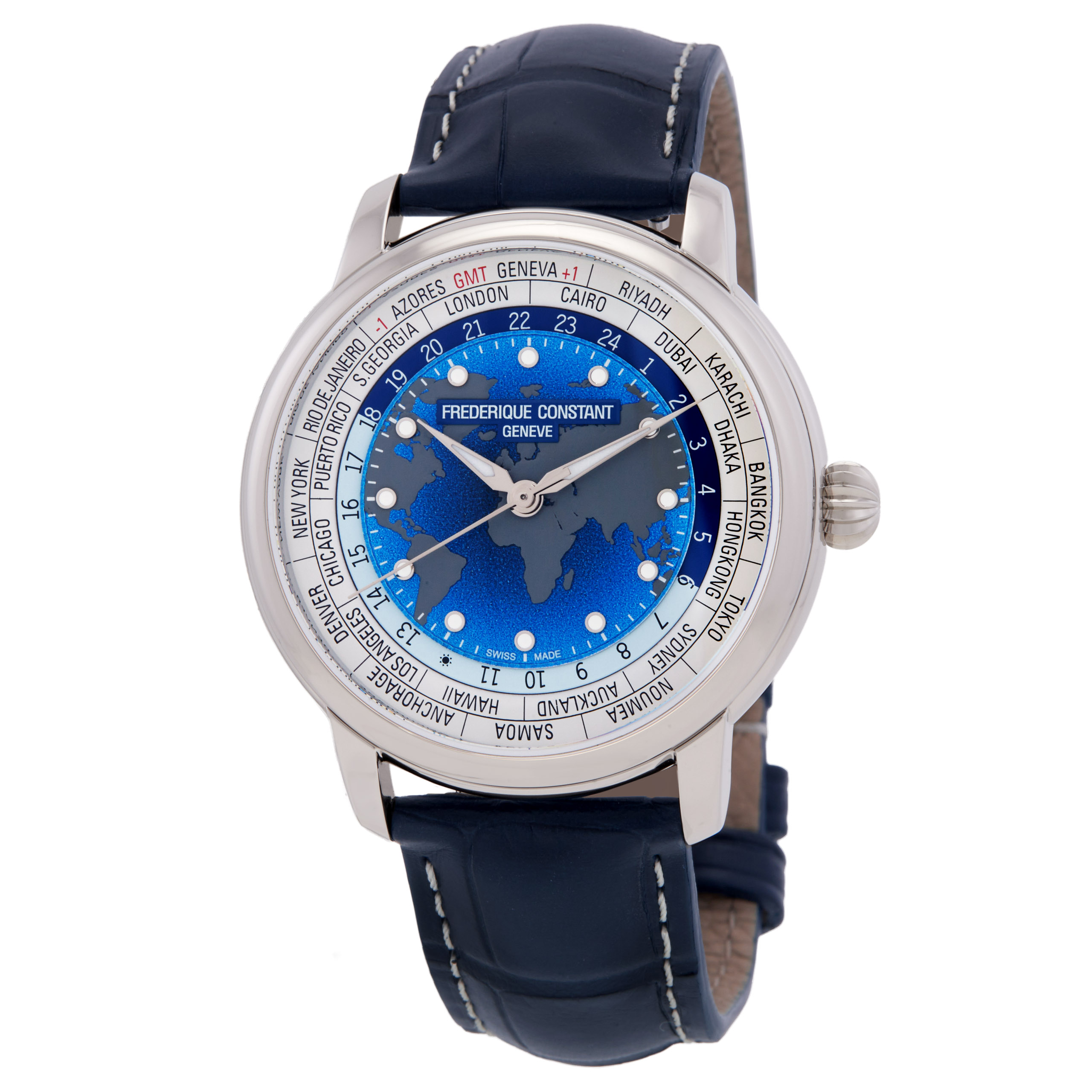Frederique Constant Classic Worldtimer Automatic Blue Dial Men's Watch FC-719BLW3H6