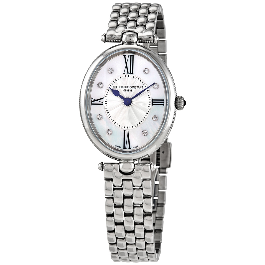 Frederique Constant Classics Art Deco Quartz Crystal White Mother of Pearl Dial Ladies Watch FC-200MPWD3V6B