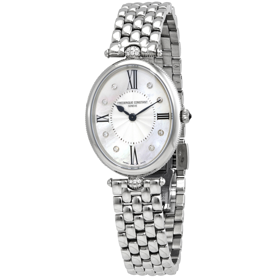 Frederique Constant Classics Art Deco Quartz Diamond White Mother of Pearl Dial Watch FC-200MPWD3VD6B