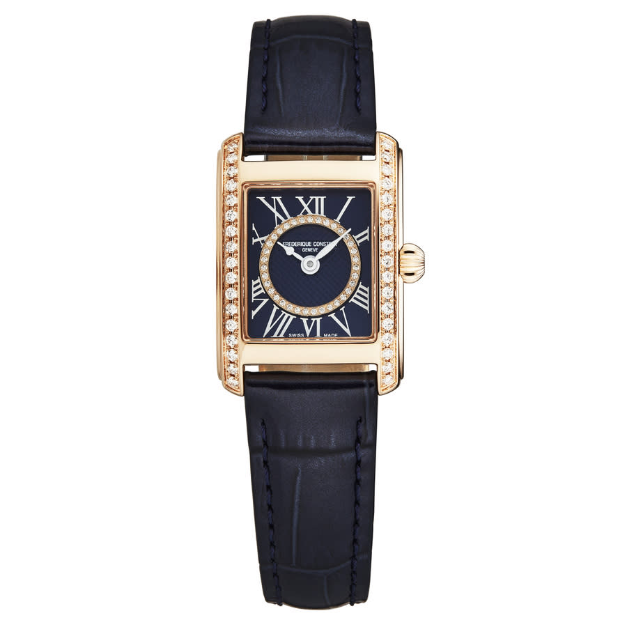 Frederique Constant Classics Carree Quartz Blue Dial Ladies Watch FC-200NMCDCD14
