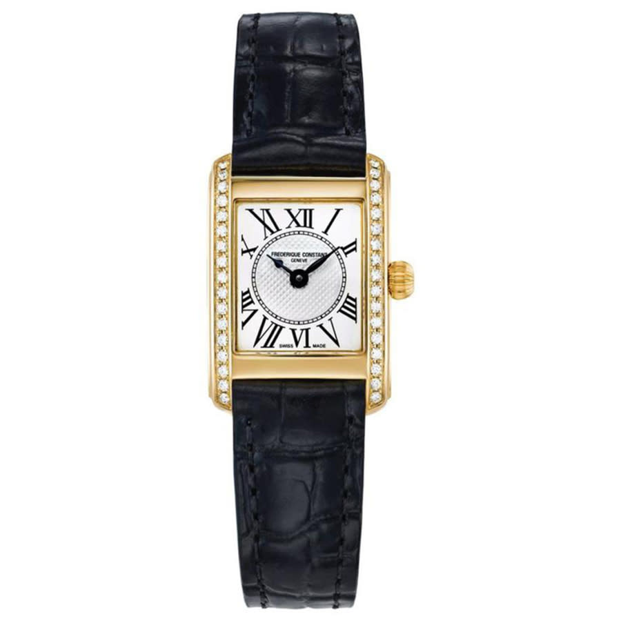 Frederique Constant Classics Carree Quartz Diamond White Dial Ladies Watch FC-200MCD15