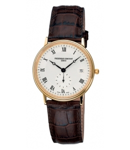 Frederique Constant Classics Slim Line Silver Dial Leather Men's Watch FC-245M5S7