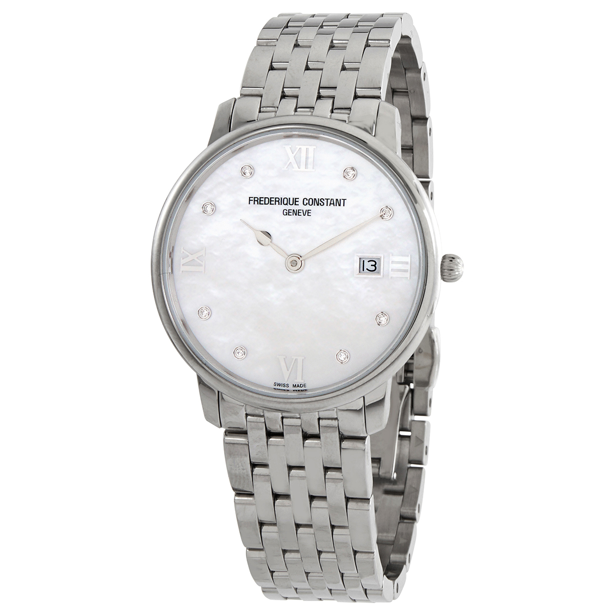 Frederique Constant Classics Slimline Quartz Diamond Ladies Watch FC-220MPWD3S6B