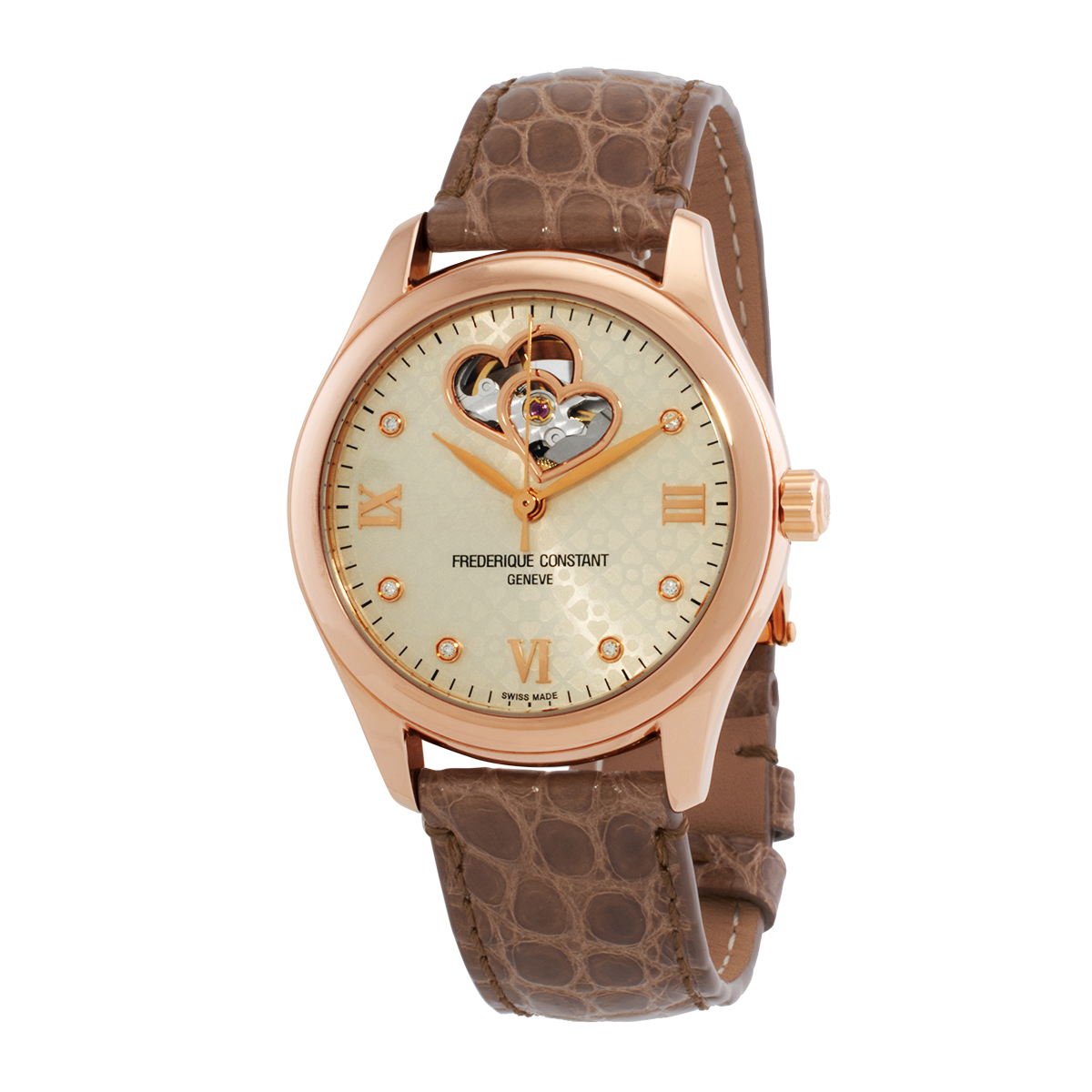 Frederique Constant Double Heart Beat Automatic Diamond Ladies Watch FC-310LGDHB3B4