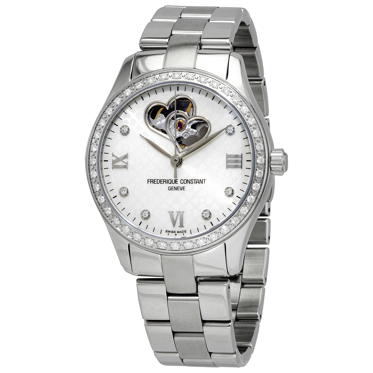 Frederique Constant Double Heart Beat Automatic Diamond Ladies Watch FC-310WDHB3BD6B