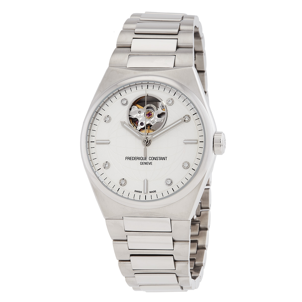 Frederique Constant Highlife Automatic Diamond Silver Dial Ladies Watch FC-310SD2NH6B