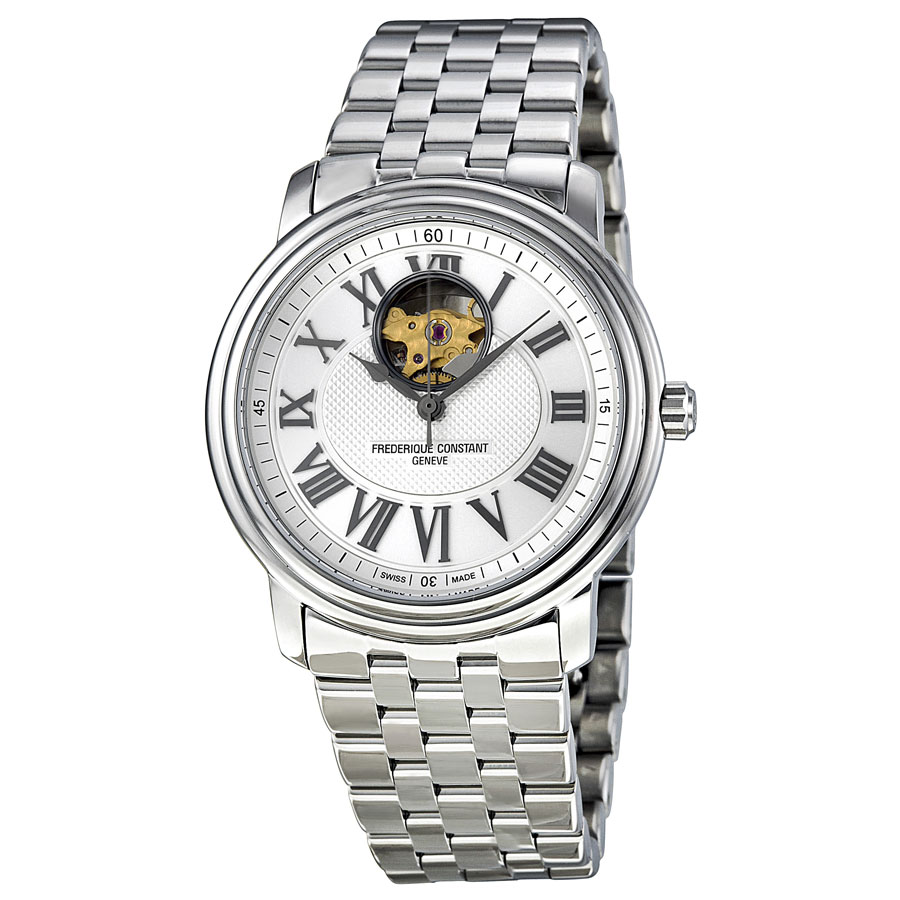Frederique Constant Persuasion Heart Beat Silver Guilloche Stainless Steel Men's Watch FC-310NM4P6B2