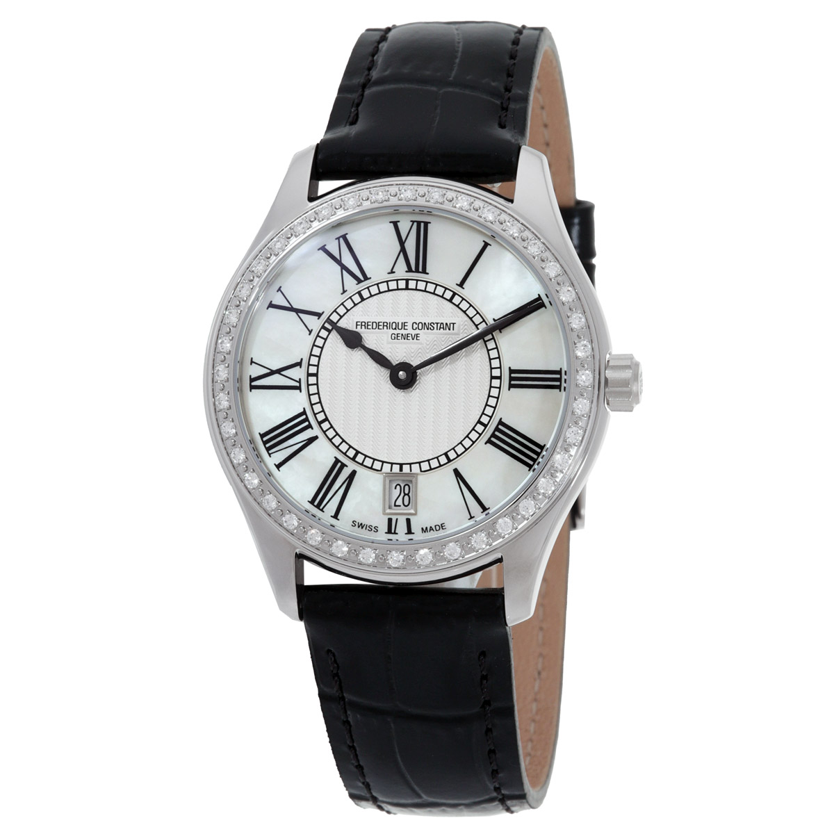 Frederique Constant Quartz Diamond White Dial Ladies Watch FC-220MPW3BD6