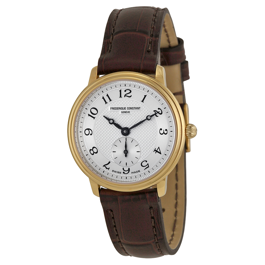 Frederique Constant Slim Line Silver Dial Gold-plated Ladies Watch 235AS1S5