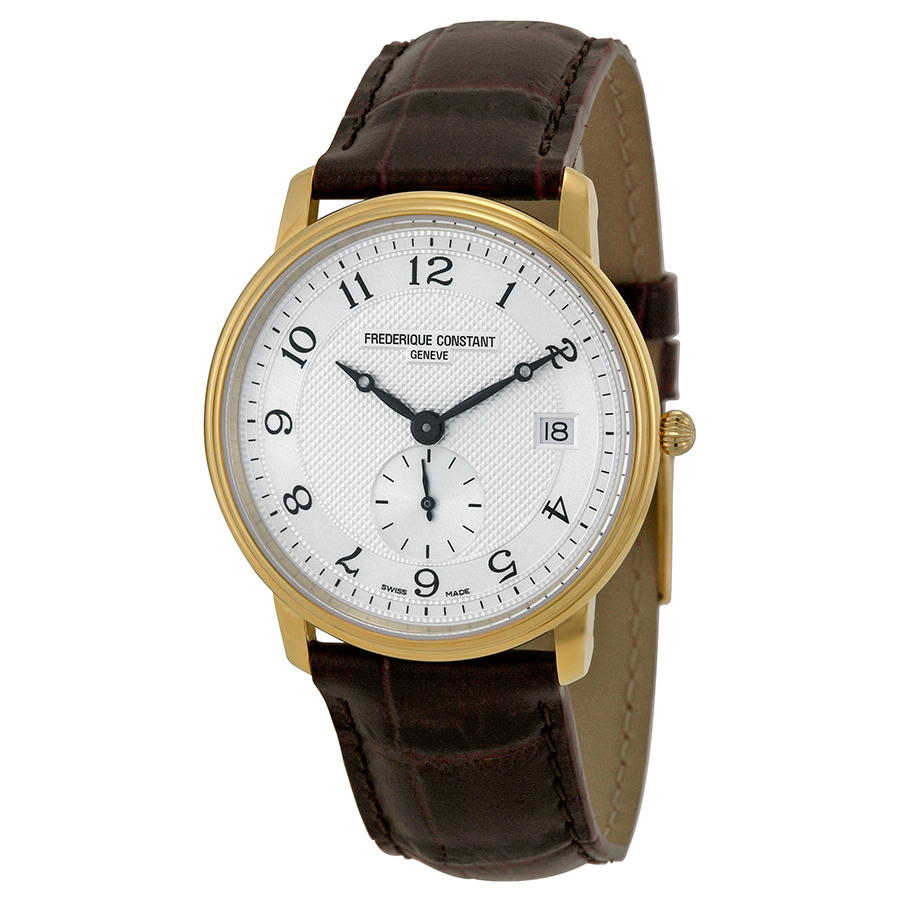 Frederique Constant Slim Line Silver Guilloche Gold-Plated Men's Watch 245AS4S5