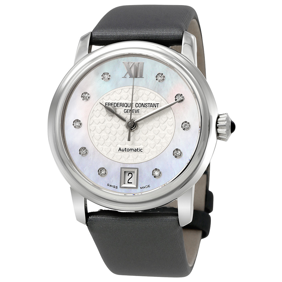 Frederique Constant Slimline Mother of Pearl Diamond Ladies Watch FC-303WHD2P6