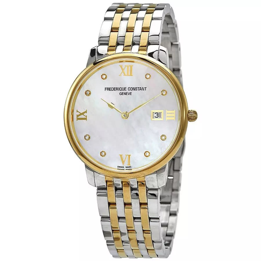 Frederique Constant Slimline Quartz Diamond Ladies Watch FC-220MPWD1S23B
