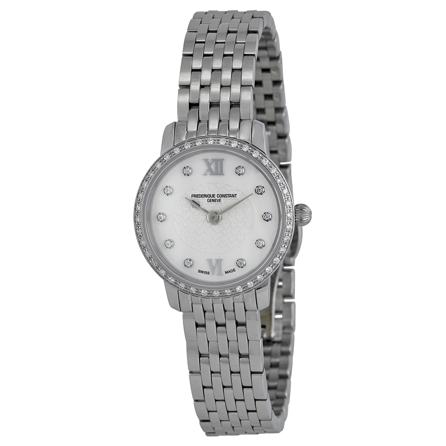 Frederique Constant Stainless Steel Slim Line Diamond Ladies Watch 200WHDSD6B