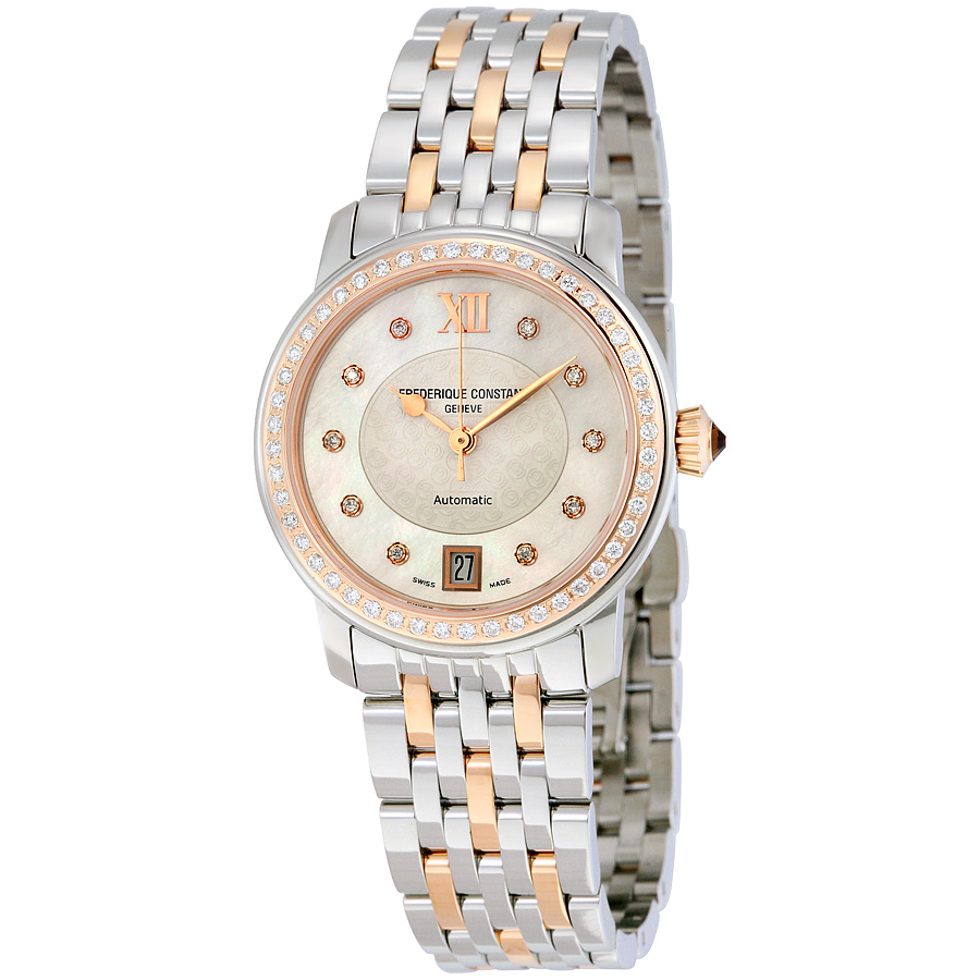 Frederique Constant World Heart Federation Automatic Silver Dial Diamond Two-tone Ladies Watch FC-303WHF2PD2B3