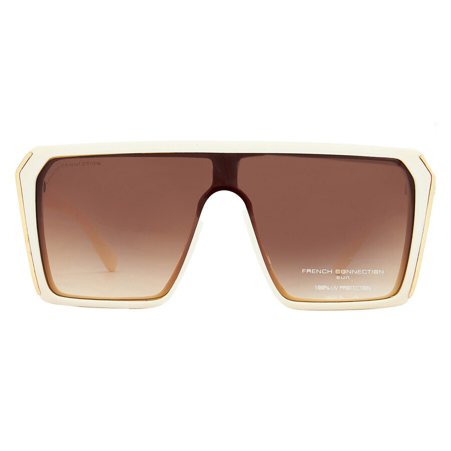 French Connection Fc 24 145 Ivy Emb Brown Shield Ladies Sunglasses 10267592.lts Ivy Emb In Neutral