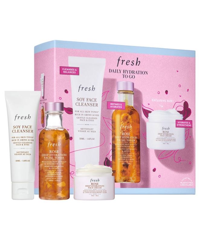 Fresh Ladies  Daily Hydration To Go Gift Set Trio Liquid Skin Care 809280161407