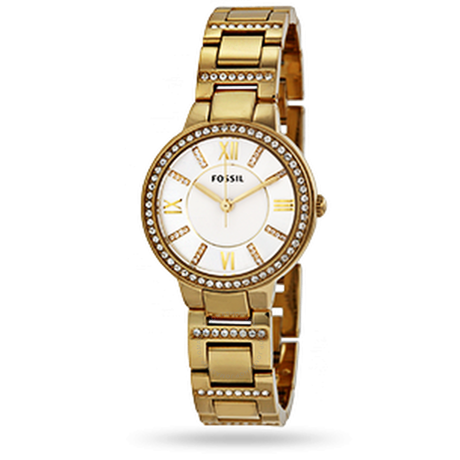 Fossil Virginia Silver Dial GoldPlated Ladies Watch ES3283 Virginia