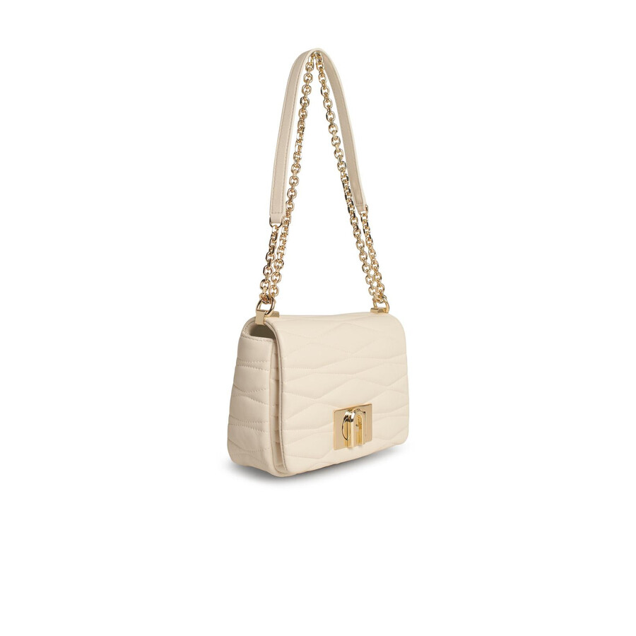 Furla 1927 Small Crossbody Bag In Cream Leather In Neutral