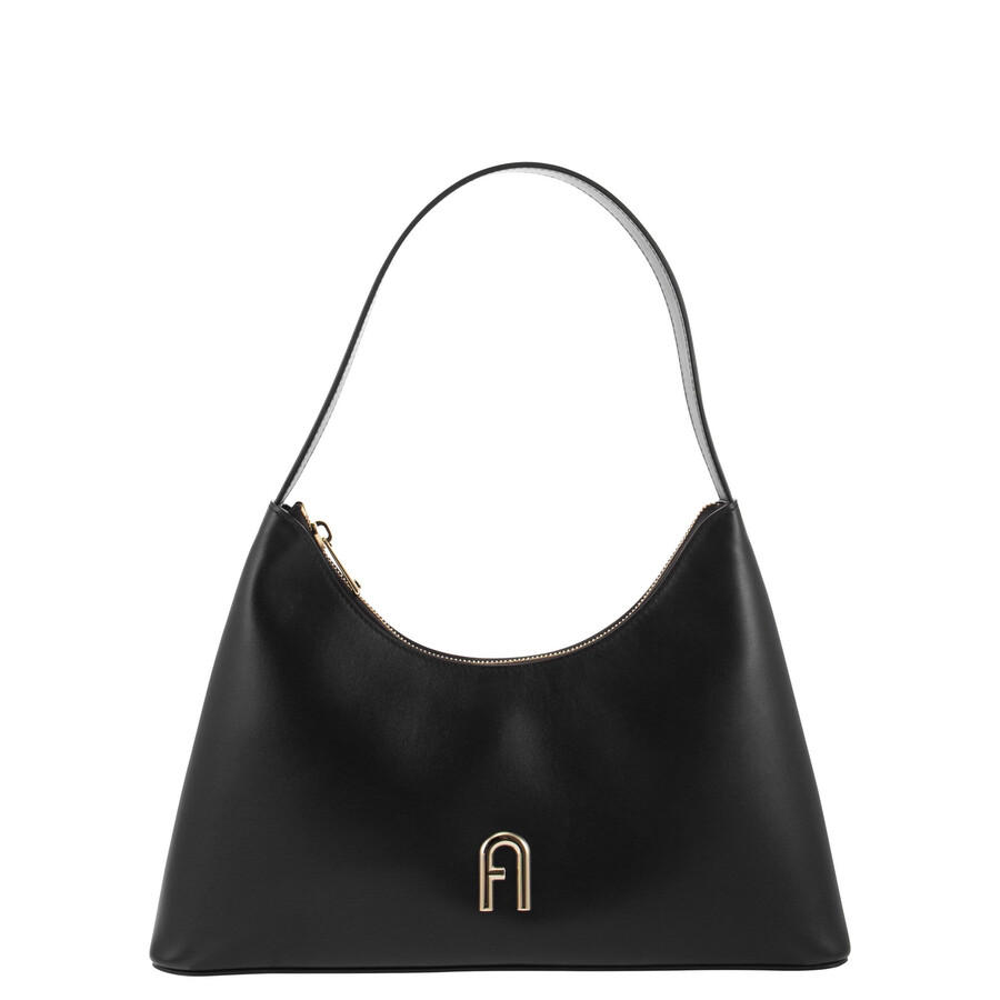 Furla Diamante S Black Shoulder Bag In Black