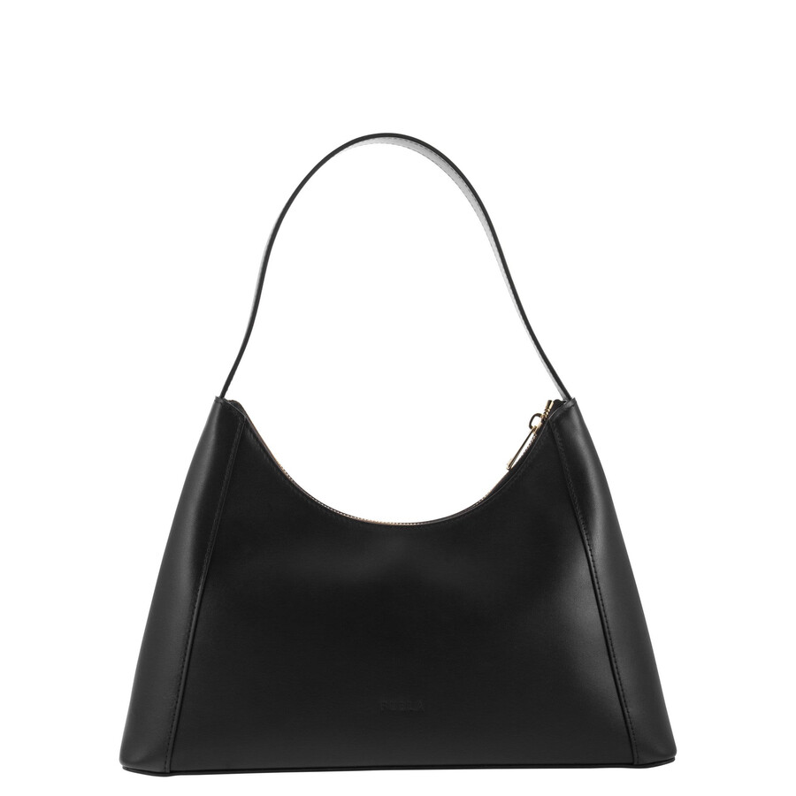Furla Diamante S Black Shoulder Bag In Black