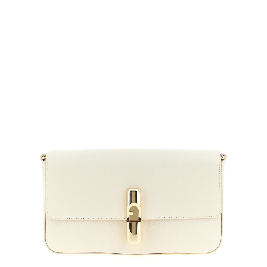 Furla Iride Small Cream Leather Crossbody Bag In Neutral