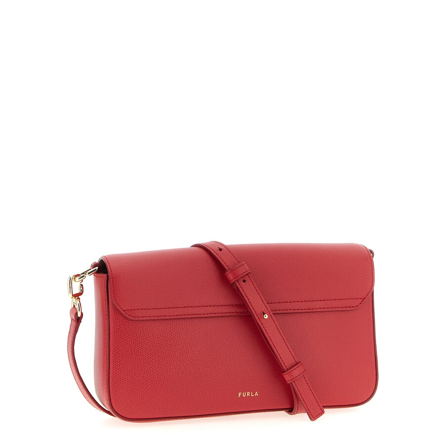 Furla Iride Small Red Leather Crossbody Bag