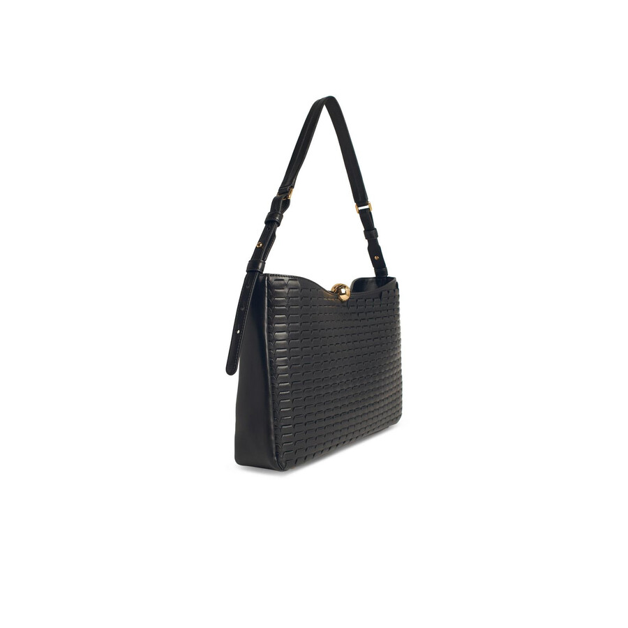 Furla Large Sfera Soft Black Leather Bag In Black