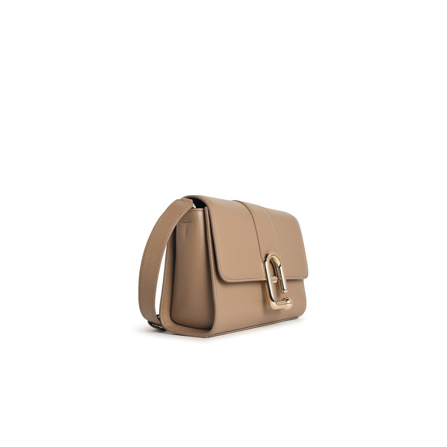 Furla Urban S Beige Leather Crossbody Bag In Brown