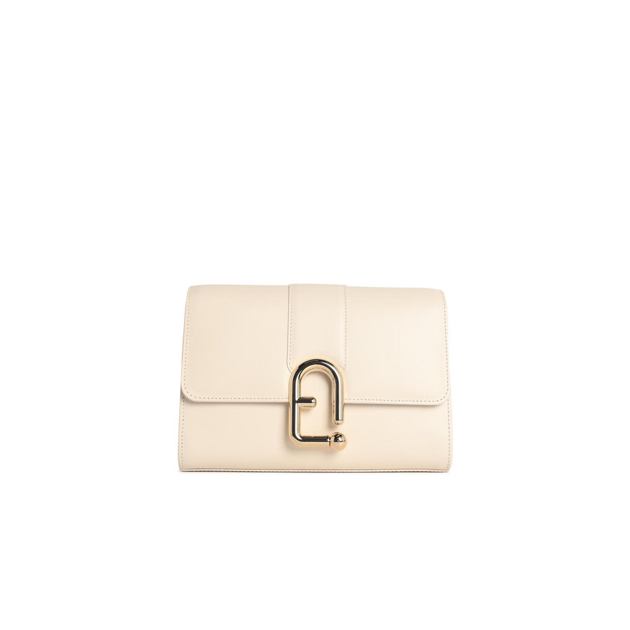 Furla Urban S Cream Leather Crossbody Bag In Neutral