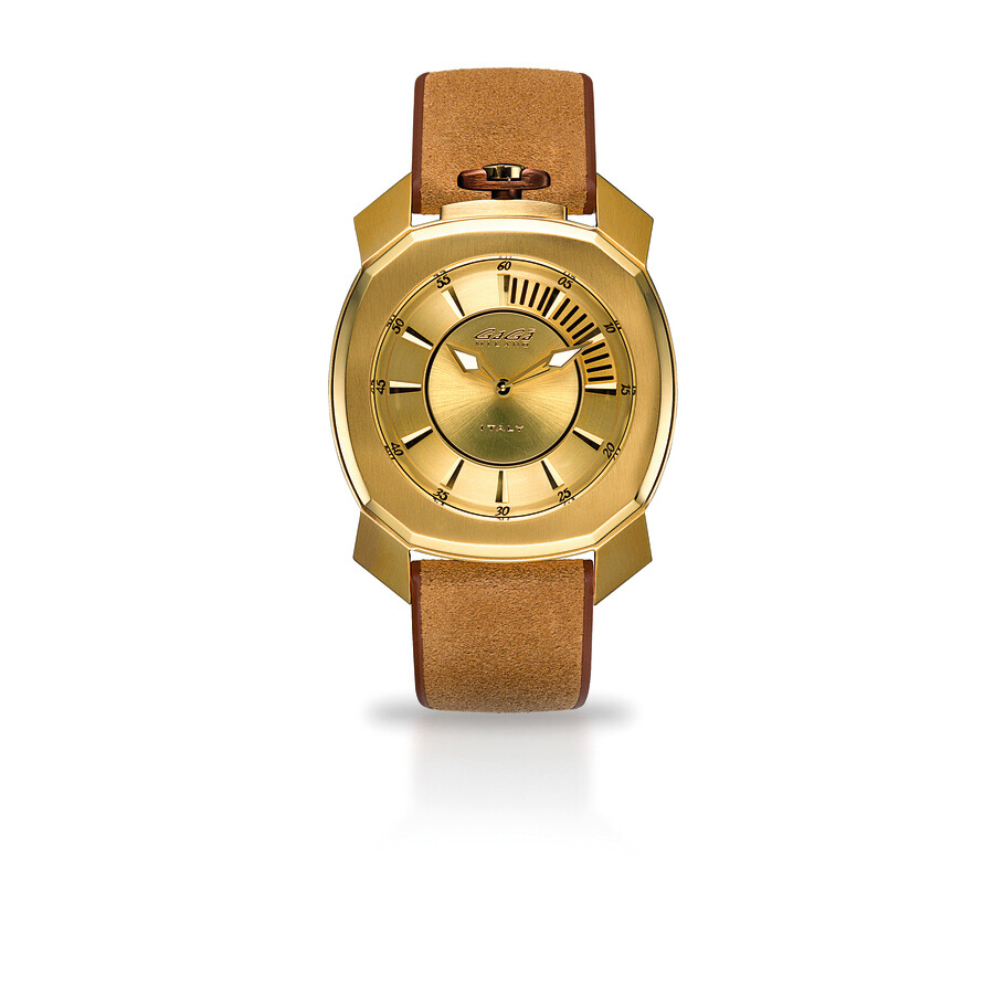 Gaga Milano Quartz Frame One Gold Dial Men's Watch