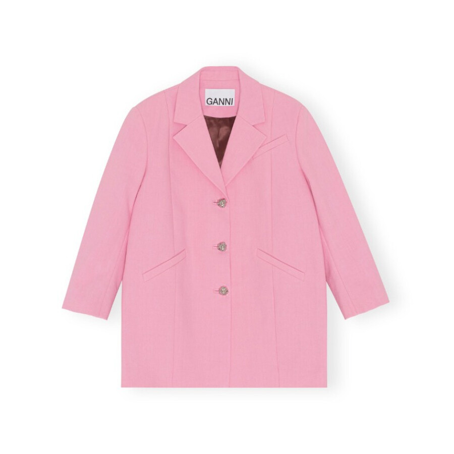 Ganni Ladies Lilac Sachet Oversized Blazer, Size Small/Medium