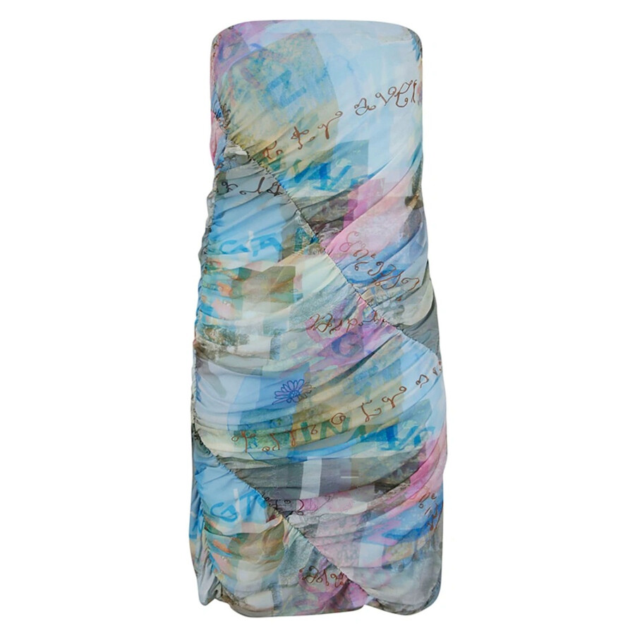 GANNI GANNI LADIES WILD ORCHID WILD ORCHID-PRINT RUCHED MIDI SKIRT